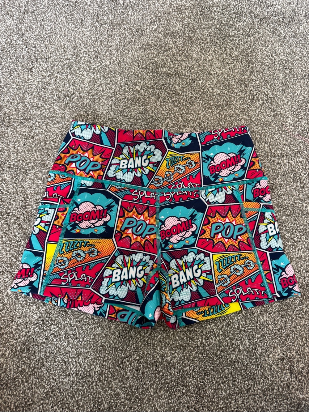 CVG Women’s Pop Print Active Shorts - Turquoise & Pink